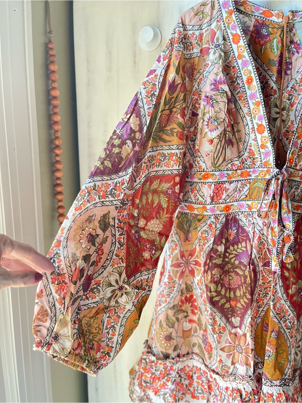 FARM Rio Pink, Red, Orange & Gold Floral Mini Dress - Picture 5 of 11